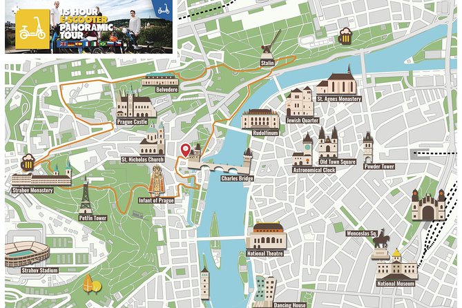 1.5h Prague E-Scooter Panoramic Tour small-group with PragueWay - Charles Bridge the Way It Feels From the River Route