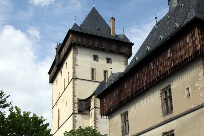 Karlstejn Castle in Vintage Convertible Car - Price and value: what $677.02 means for your group size