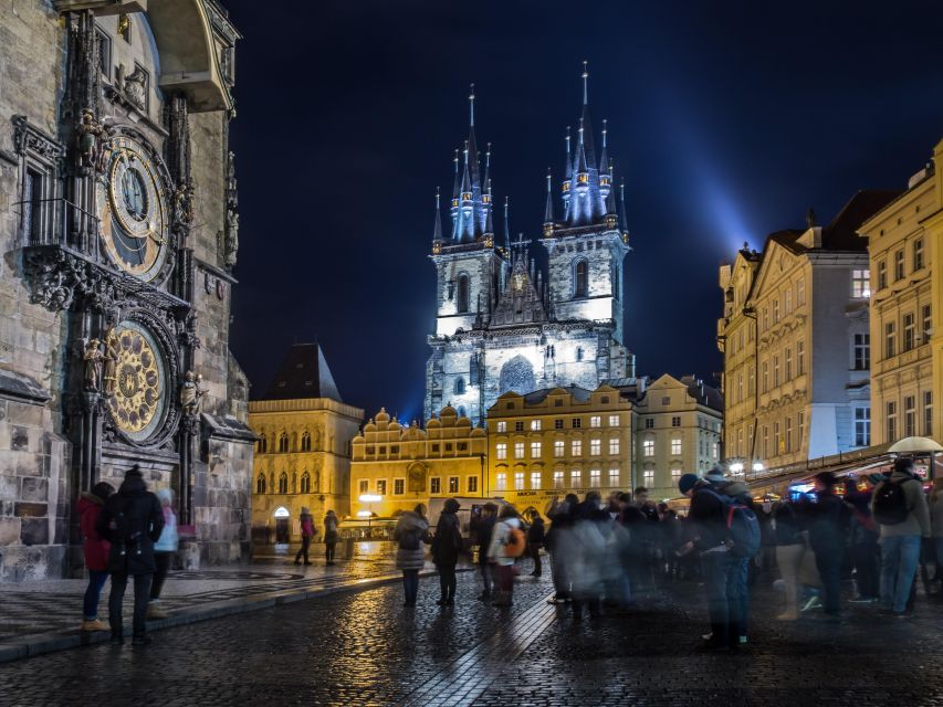 Mystical Night Tour of Prague - Old Town Clock Area: Clockmaker Legend Under Night Lights
