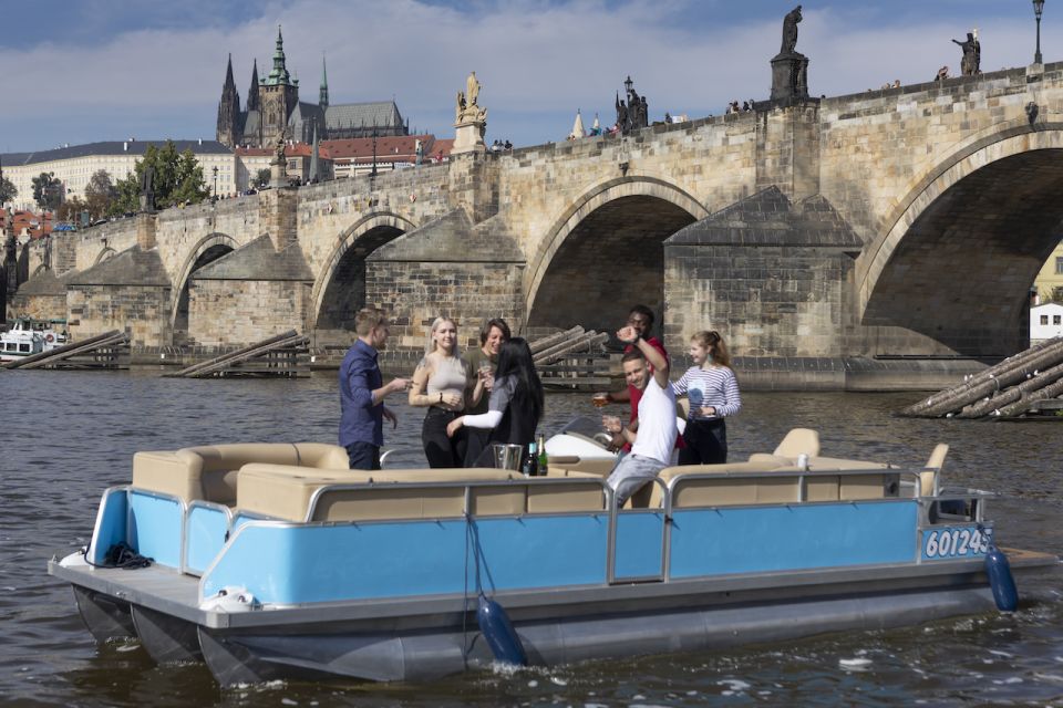 Prague: Beer Boat Tour - The route on the Vltava: Charles Bridge, National Theatre, Kampa Island, Prague Castle