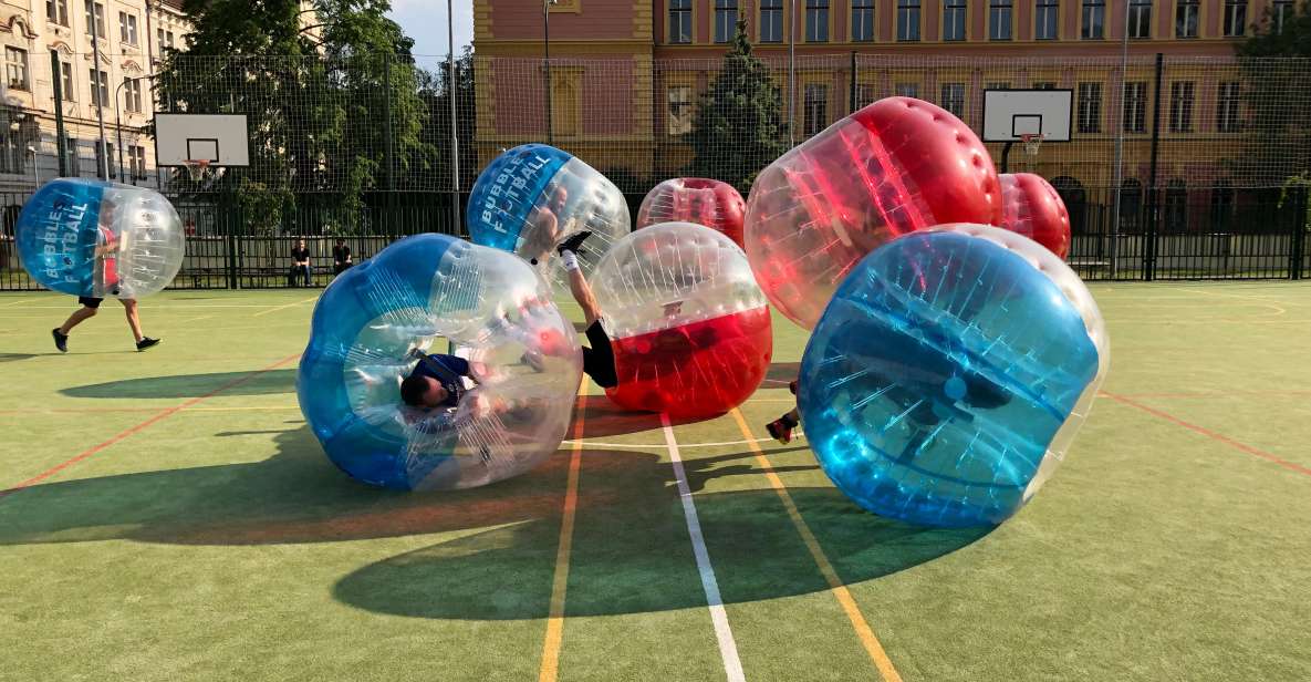 Prague: Bubbles football in city centre of Prague - Changing Room, Knee Protection, and Safety Rules on the Pitch