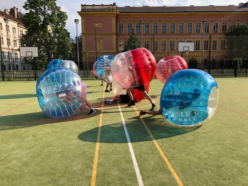 Prague: Bubbles football in city centre of Prague - Finding the Huge Brown Gate in Prague (and the field inside)