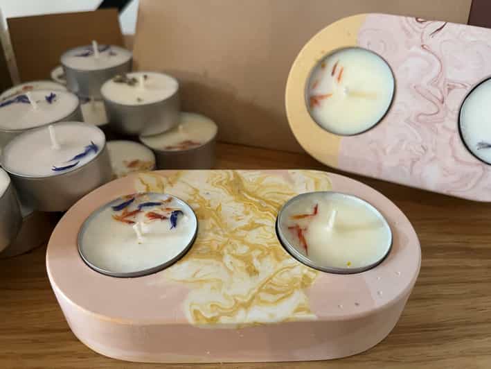 Prague: Craft your unique tea-candle holder set - A Calm Break from Prague Sightseeing: Jesmonite and Soy Candles