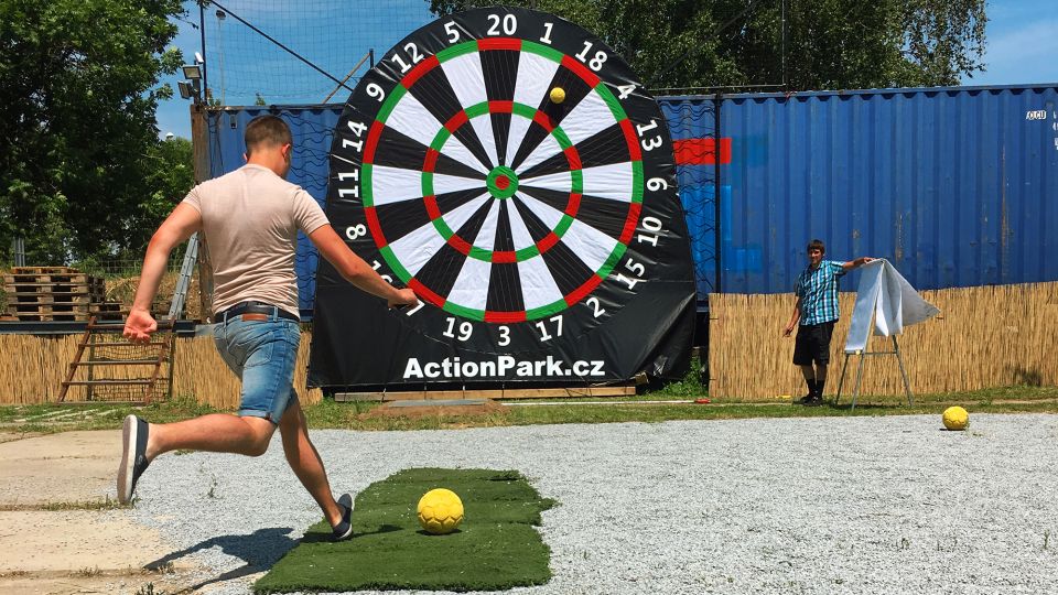 Prague: Giant Football Darts Game with Round of Beers & BBQ - Private Transfers from Prague: 30 Minutes Each Way, Done Comfortably