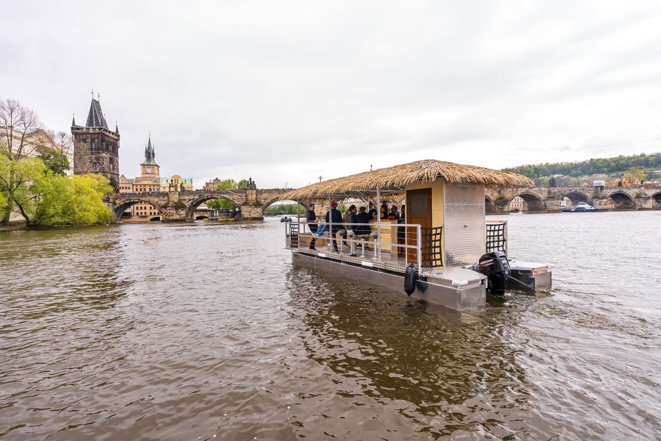 Prague: Party Tiki Boat Sightseeing Cruise with Drinks - Weather and deck reality: rain or shine