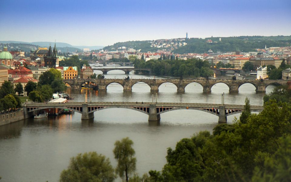 Prague: Stunning Viewpoints, Castle, City & Park Bike Tour - Wenceslas Square and National Theatre: the classic Prague overview