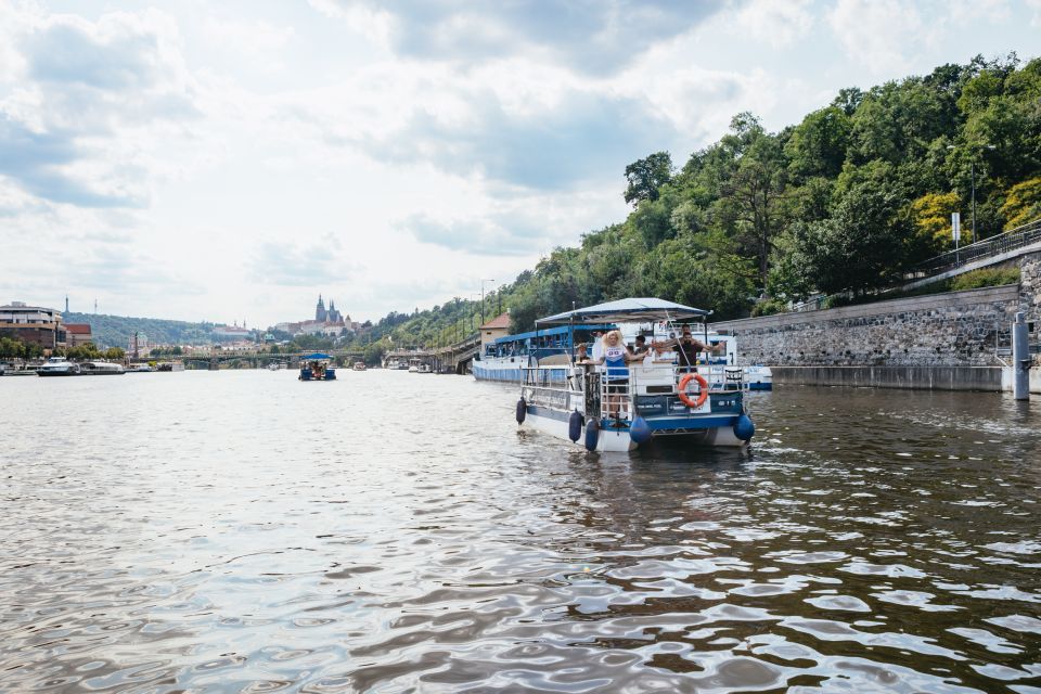 Prague: Swimming Beer Bike on A Cycle Boat - The National Theatre and Štvanice Island: classic Prague waterside drama