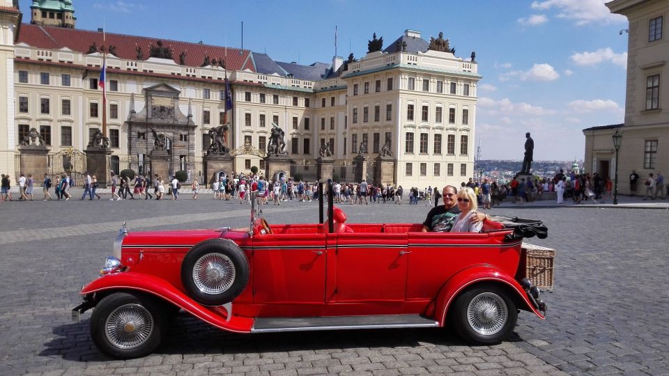 Prague: Vintage Car Ride and Walking Tour - Vintage car circuit through central Prague: the story comes first